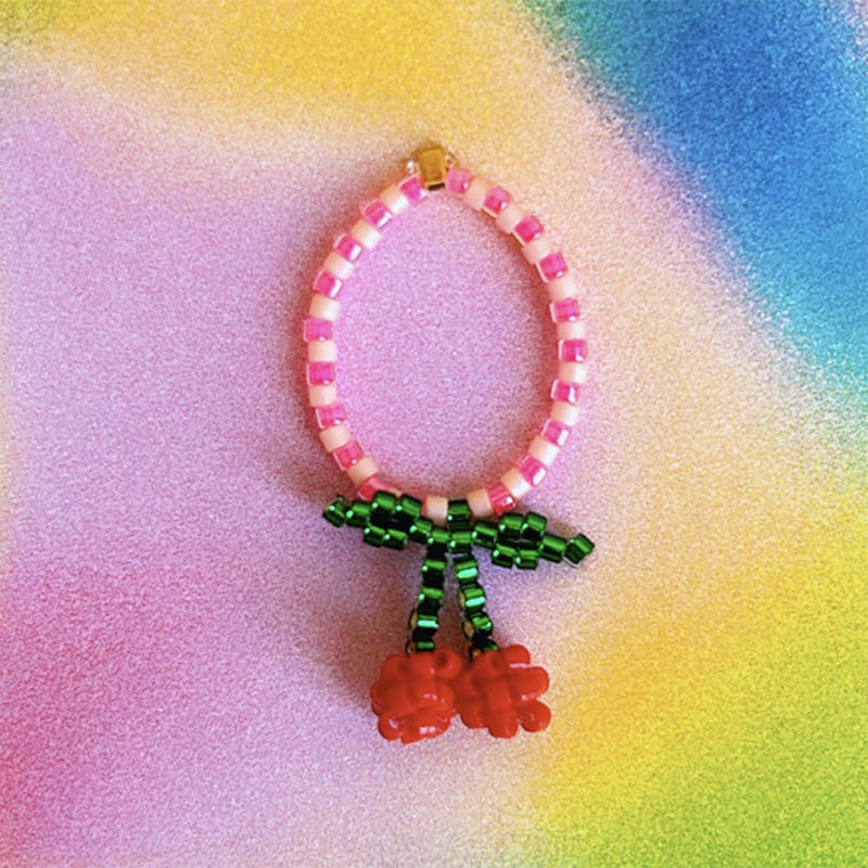 Hiiri - Bague Cerise elastique - Rouge