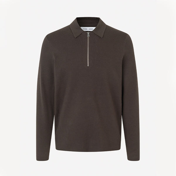 Samsoe Samsoe - Polo Guna Half Zip - Turkish Coffee