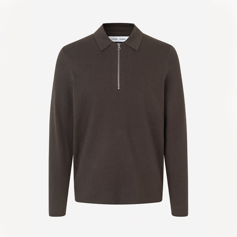 Samsoe Samsoe - Polo Guna Half Zip - Turkish Coffee