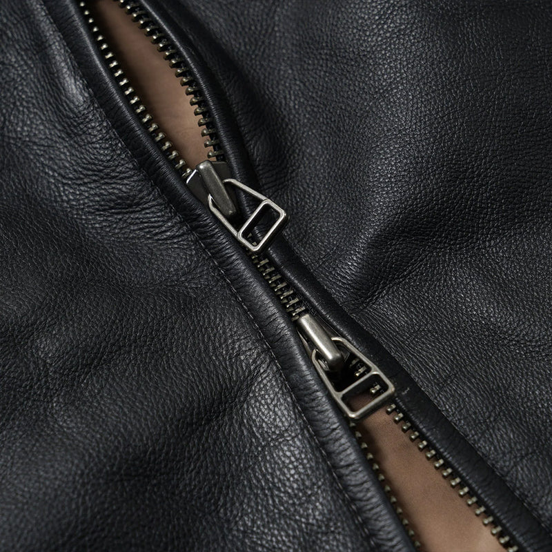 Frizmworks - Veste en cuir Destroyed - Noir