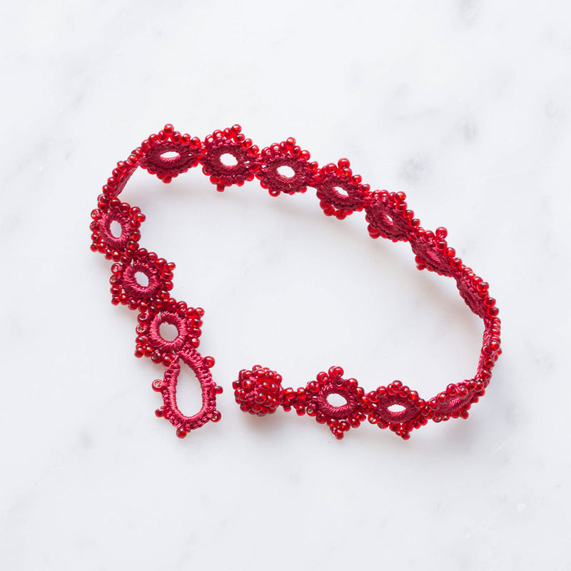 Ottomania - Bracelet crochet Daisy - Rouge