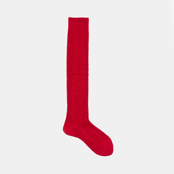 Babaco - Chaussettes Cable Haute - Rouge
