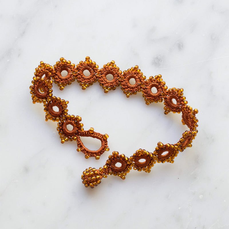 Ottomania - Bracelet crochet Daisy - Brun