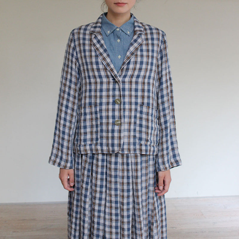 Sarahwear - Veste Check Lin - Gris