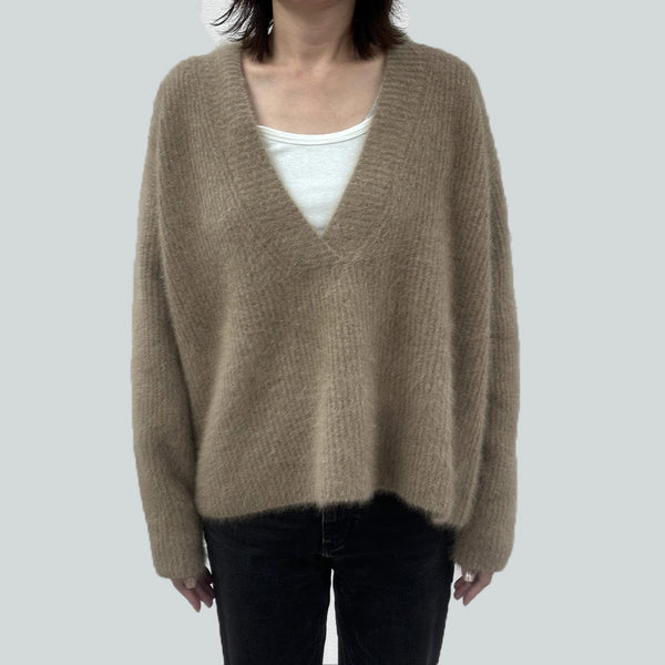 C.T.plage - Pull Col V Longsleeve - Camel