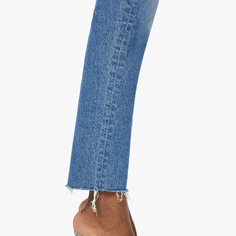 Mother - Jeans The Tomcat Ankle Fray - Bleu