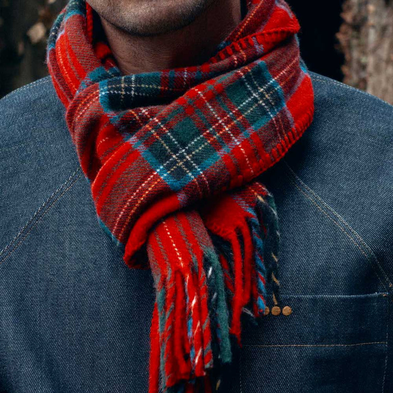 Later - Echarpe en laine - Tartan Rouge