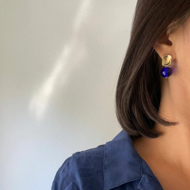 Project Bon - Boucles d'oreilles Anatolia - Jaune & Bleu