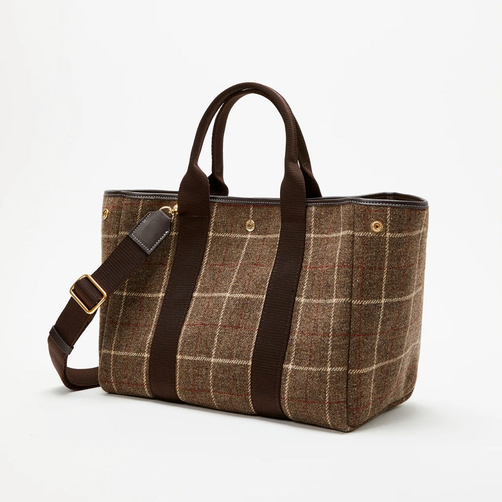 Rue de Verneuil - Traversée M Hunting Tweed Bag - Brown