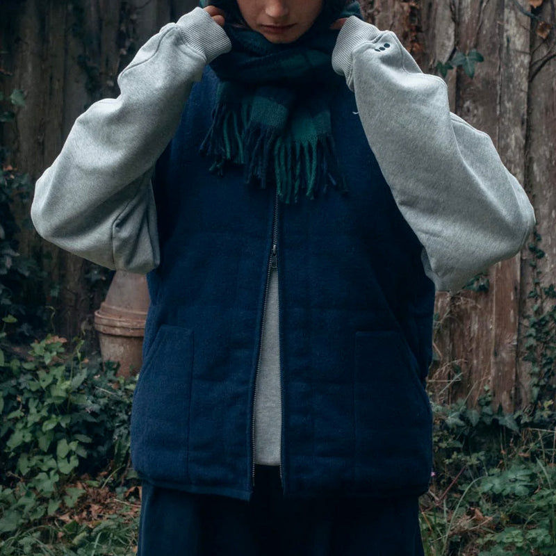 Later - Echarpe en laine - Tartan Marine & Vert