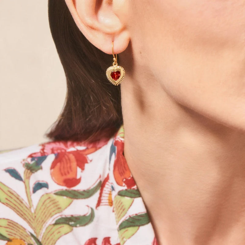 Tityaravy - Boucles d'oreilles Gini - Grenat / Diamants