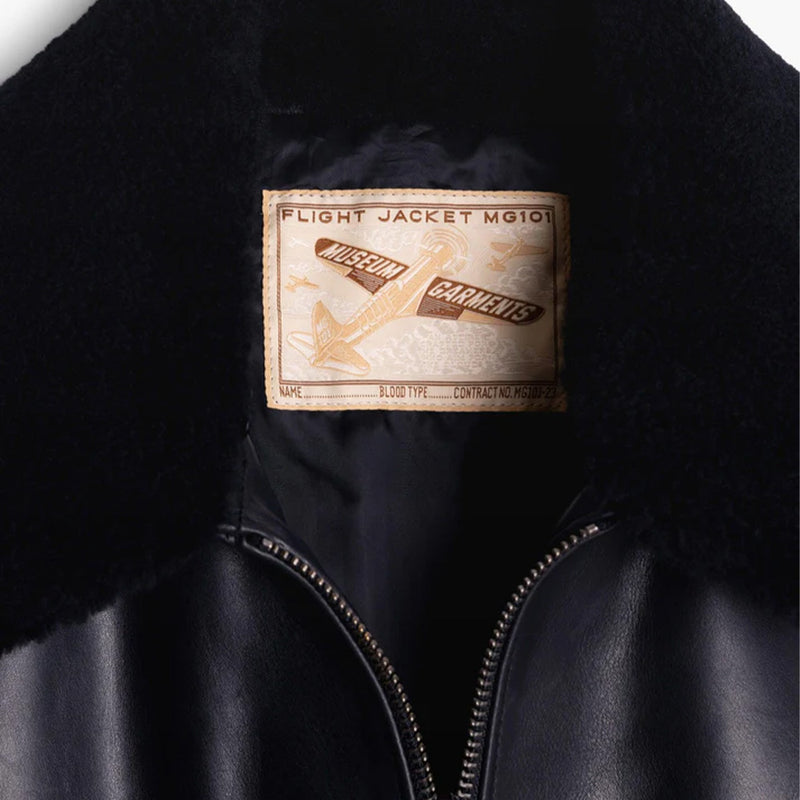 Museum Garments - Blouson Aviateur Cuir - Noir