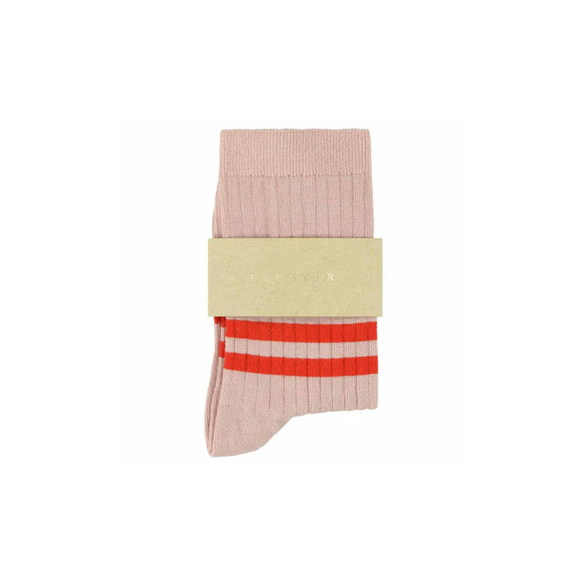 Escuyer - Chaussettes rayures - Rose orange