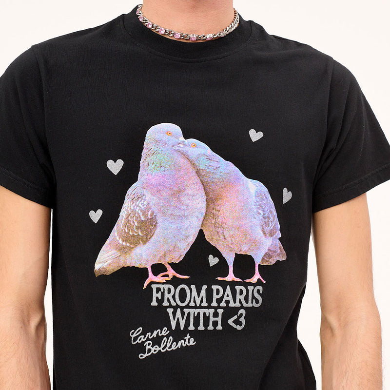 Carne Bollente - T Shirt Lovebirds  - Noir