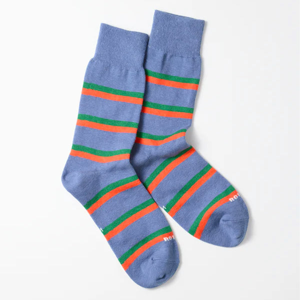 Rototo - Chaussettes Rayées - Bleu