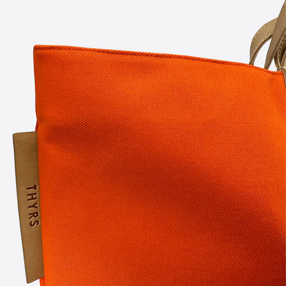 トートバッグ PALM ANGELS Orange Wool Blend Shopping Bag Orange Floral Weekender Bag, Designer Beach Bag, Abstract