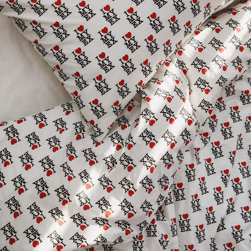 Merci x Carne Bollente - Housse de couette en percale de coton - I Love My Ex