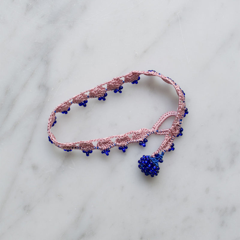 Ottomania - Bracelet crochet Crown - Rose & Bleu