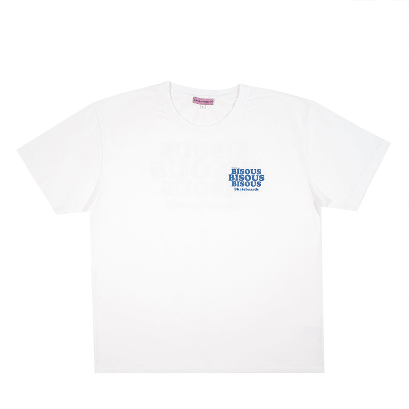 Bisous Skateboard - T-shirt Grease - Blanc/Marine