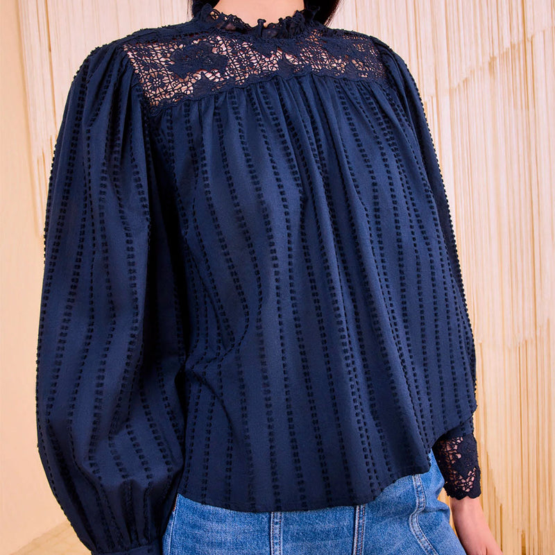 Ulla Johnson - Blouse Cornelia - Bleu Midnight