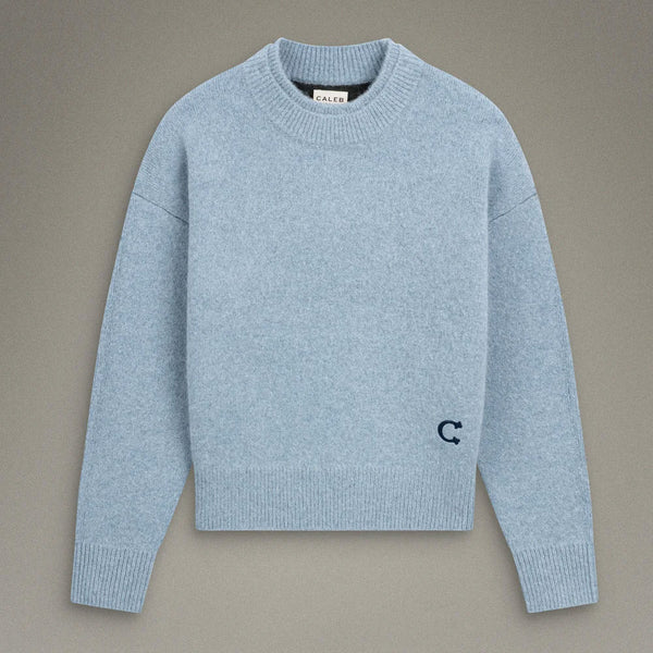 Caleb - Pull Col Rond Brodé - Pearl Grey