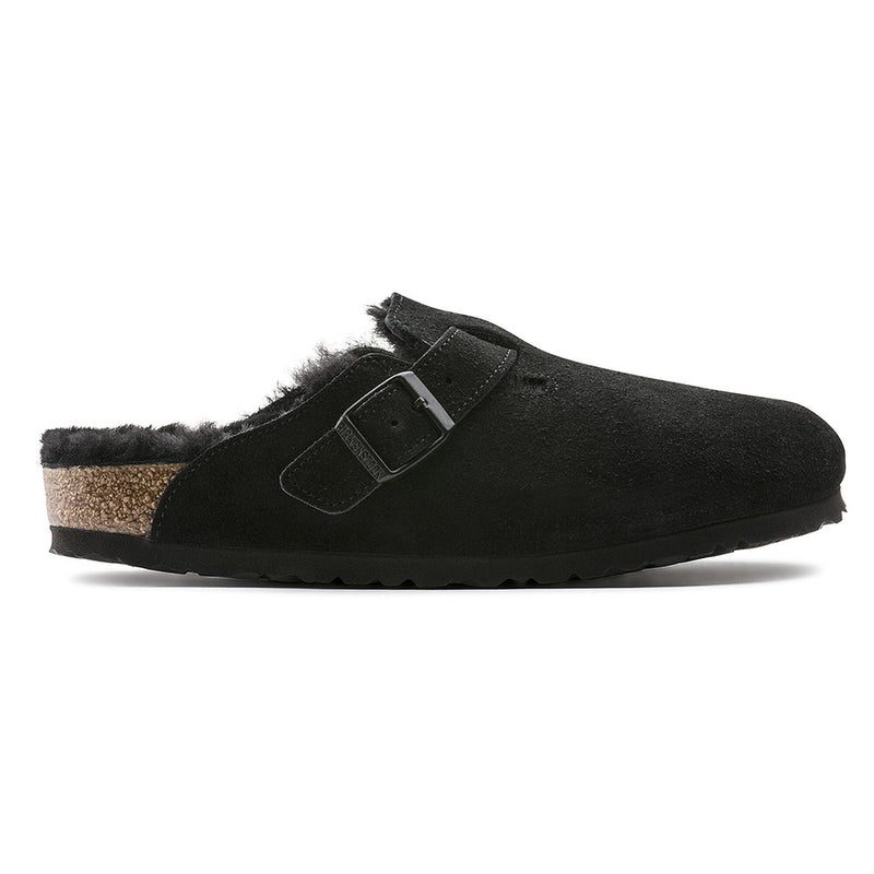 Birkenstock - Sabots Boston en Fourrure - Noir