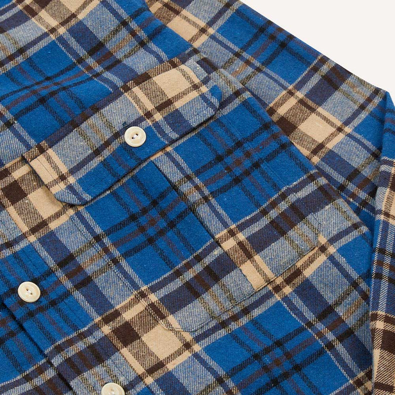 Drake's - Veste de travail à Carreux - Bleu & Ecru