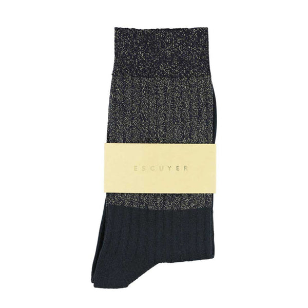 Escuyer - Chaussettes Lurex - Noir doré