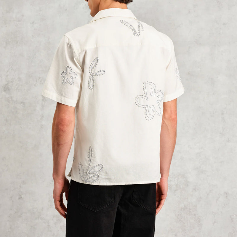 Wax London -  Chemise Didcot - Ecru & Bleu Clair