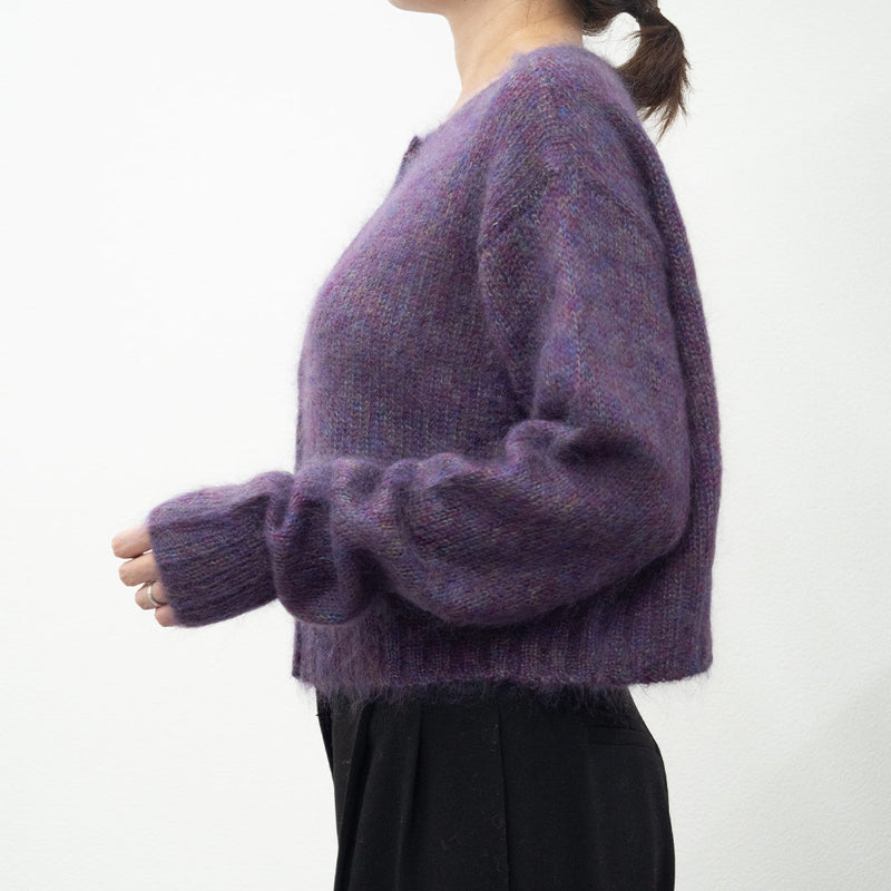 C.T.plage - Pull Round Longsleeve Cardigan - Violet