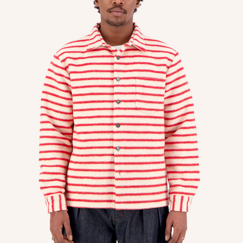 Later - Surchemise Epure à Rayures - Rouge & Ecru