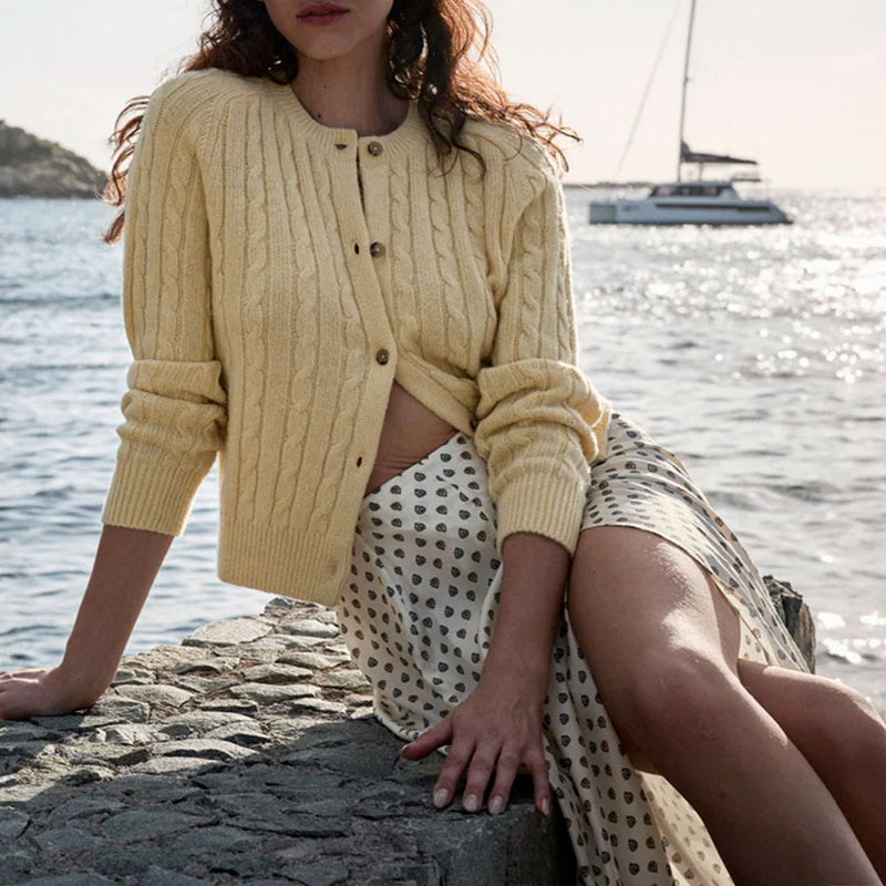 Dôen - Cardigan Penrose - Jaune Citron