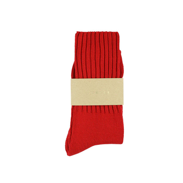 Escuyer - Chaussettes Crew - Rouge brilllant