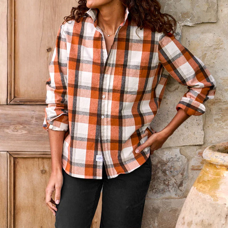 Frank & Eileen - Chemise Eileen - Carreaux Orange et Marron