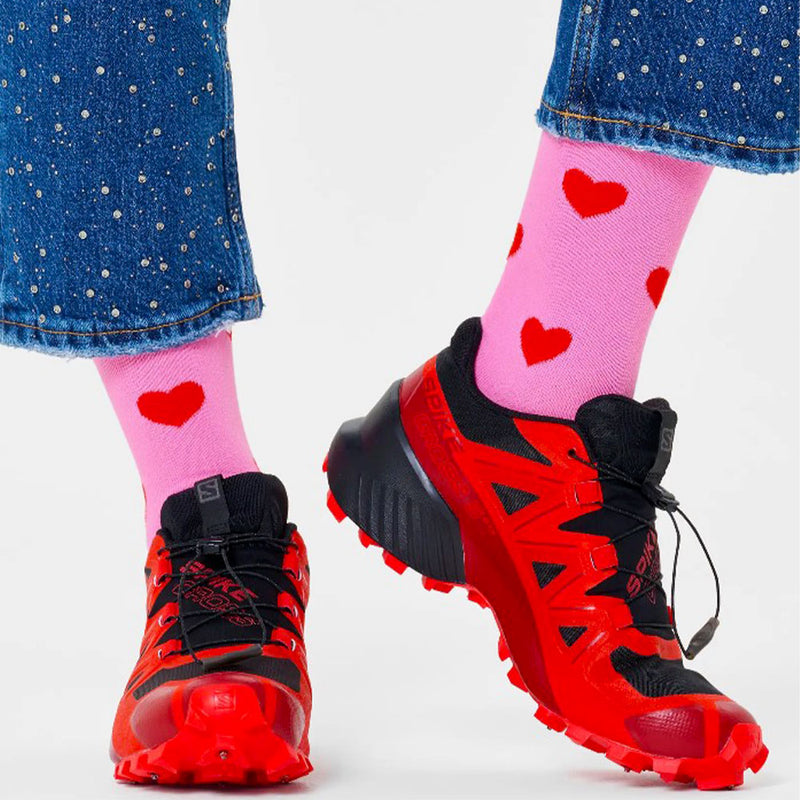 Happy Socks - Chaussettes Cœur - Rose & Rouge