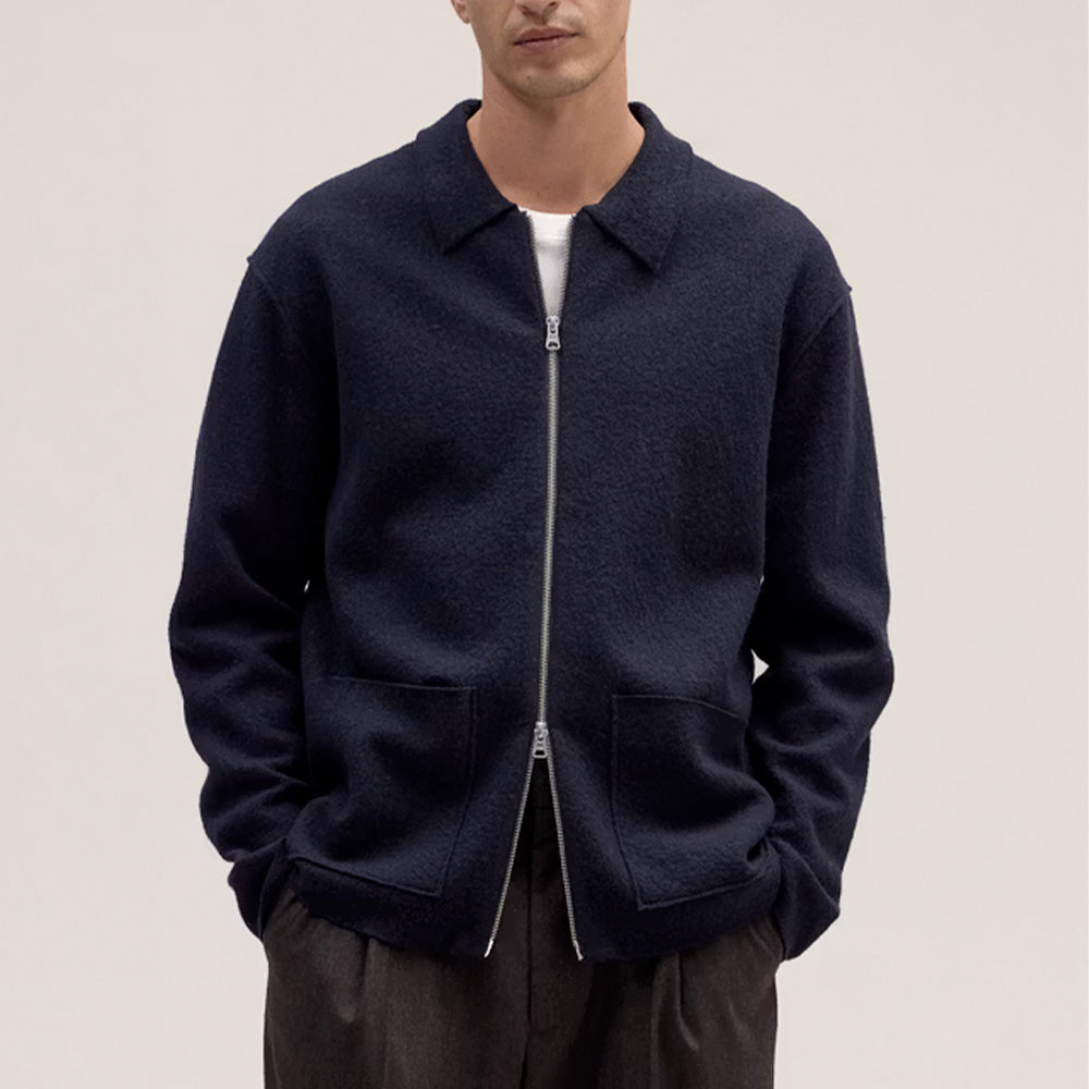 NN07 - Maille Jonas Zip 6398 - Bleu Marine – Merci Paris