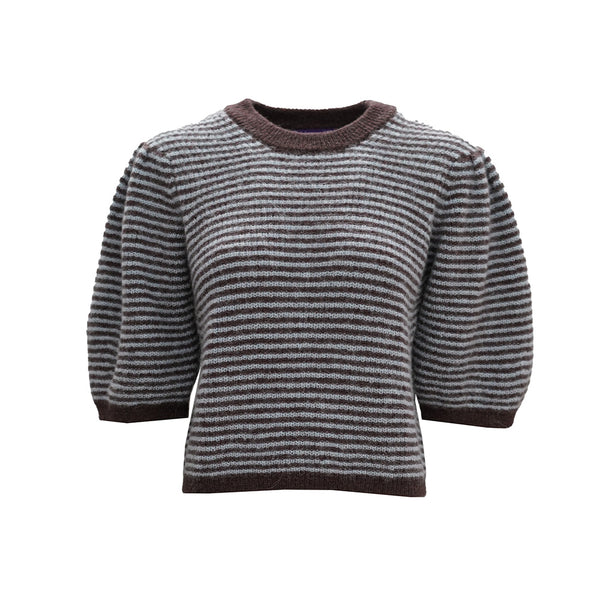 Les Tricots D'o - Pull manches bouffantes Frederica - Marron