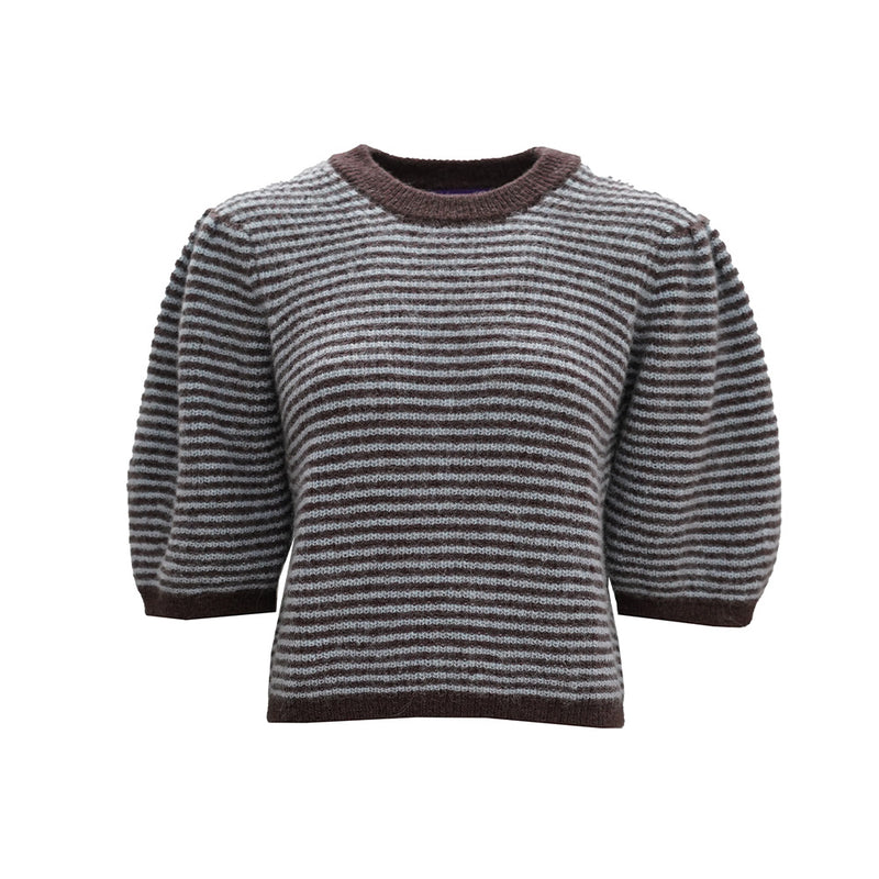 Les Tricots D'o - Pull manches bouffantes Frederica - Marron