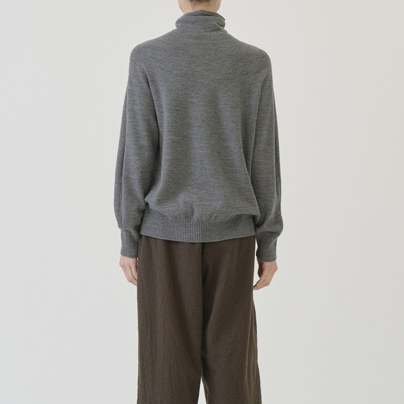 Pas de Calais -  Maille Col Roulé Ample - Gris Top