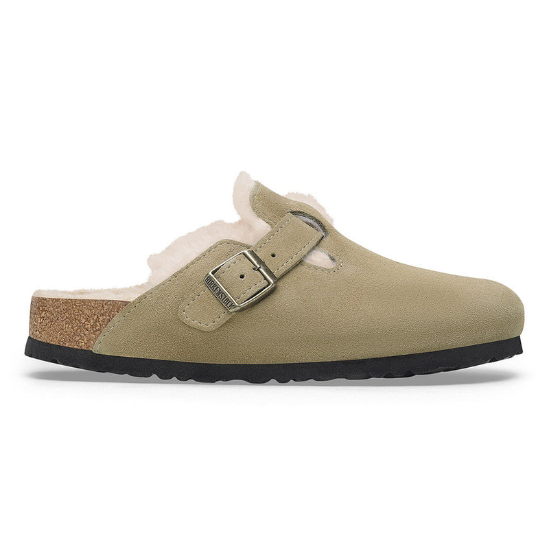 Birkenstock - Sabots Boston en Fourrure - Taupe