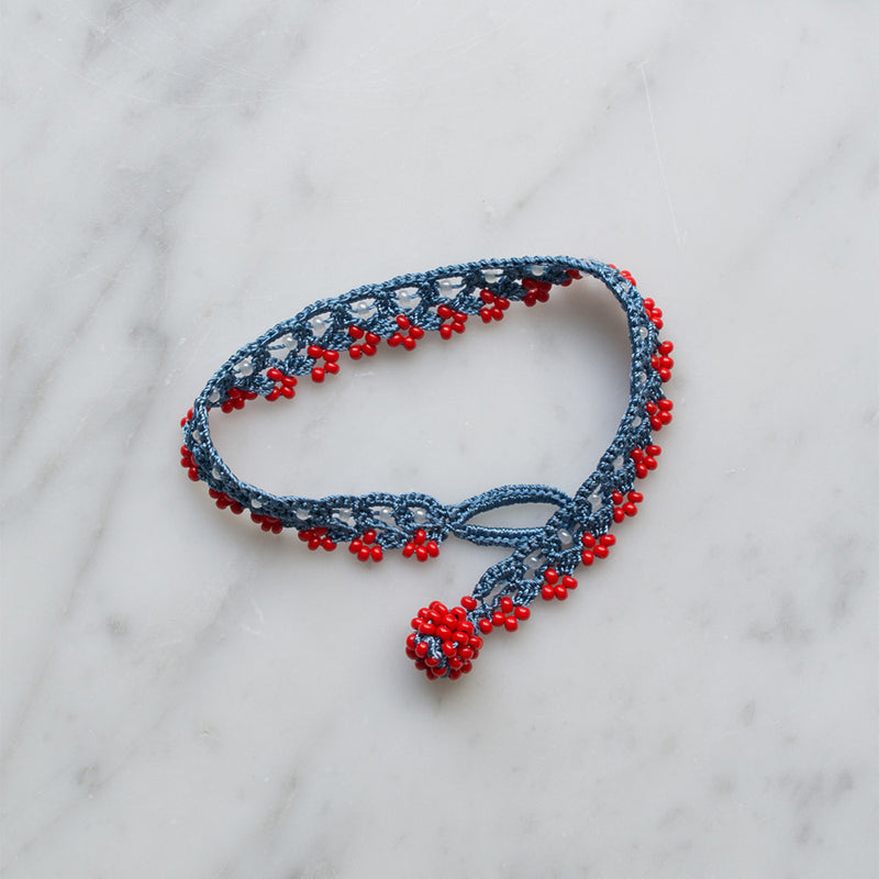 Ottomania - Bracelet crochet Meadow - Bleu & Rouge