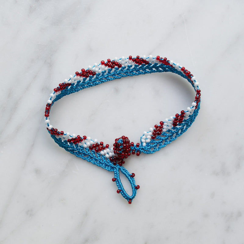 Ottomania - Bracelet crochet Stripes - Bleu