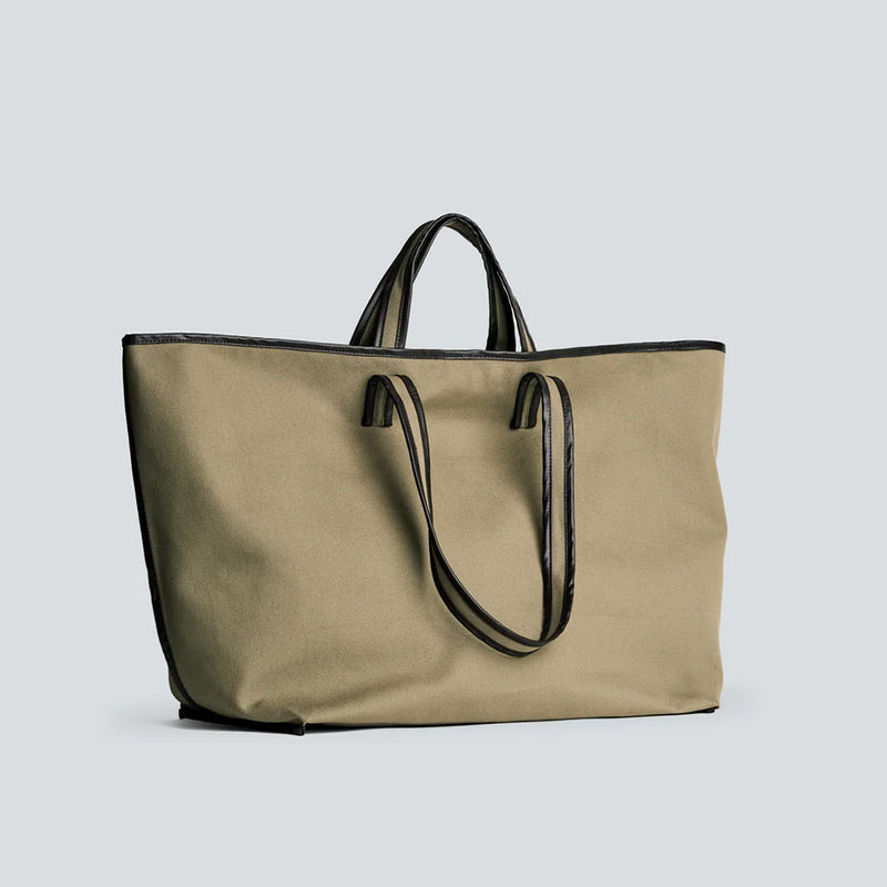 Kassl Editions - Sac Tote Canvas - Vert Sage/Oil noir