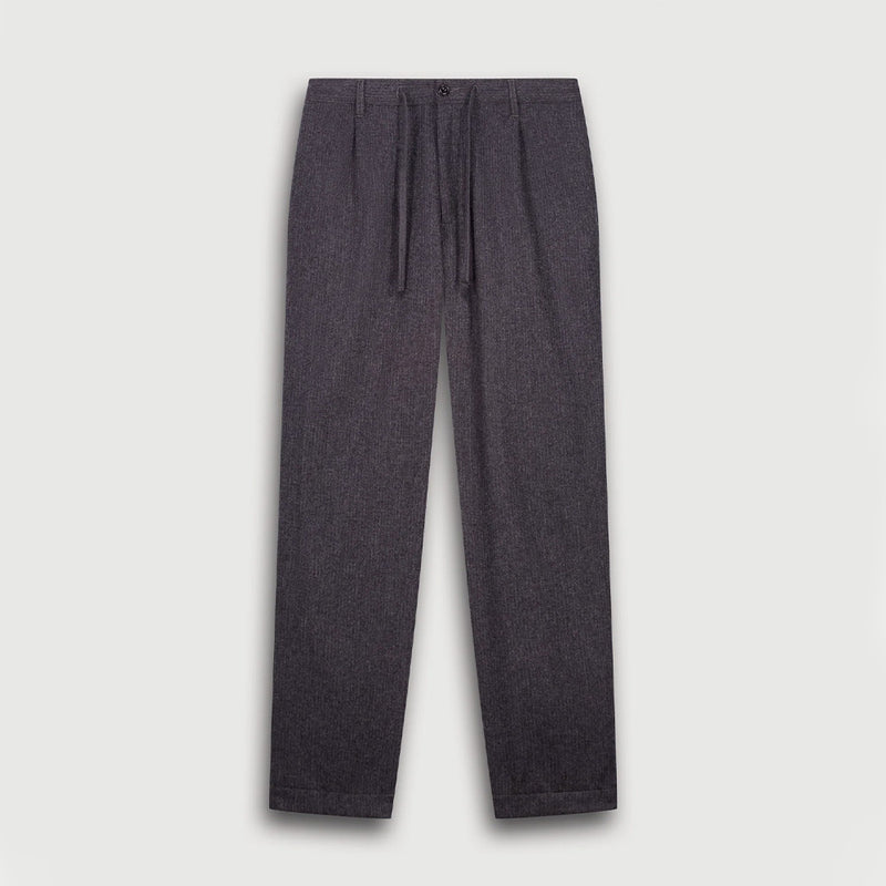 Hartford - Pantalon Tanker Flanelle Rayé - Gris