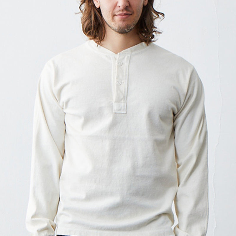 Good On - T-Shirt Heavy Henley - Blanc