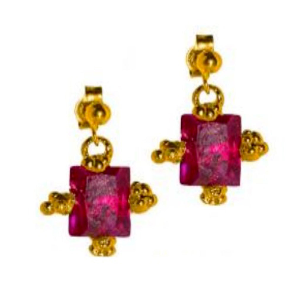 Sofia Rocha - Ausence earrings - Gold & Fuschia