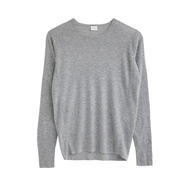 C.T.plage - Pull Col Rond Rib - Gris