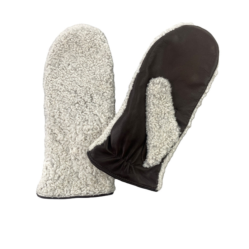 Milona - Moufles Mouton Bouclé - Marron