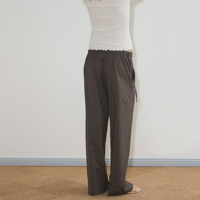 Deiji Studio - Pantalon Double Belted - Brown Stripe