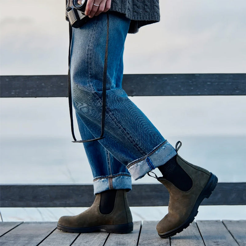 Blue blundstone boots online